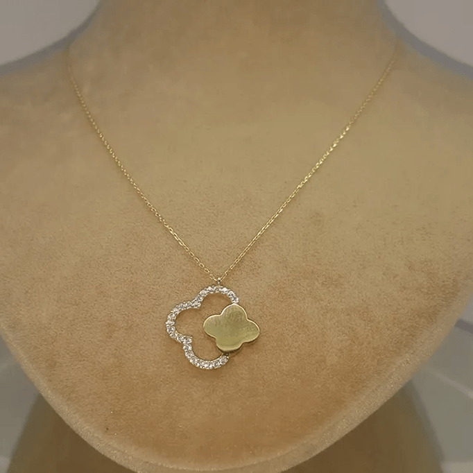 İki Çiçek Altın Kolye