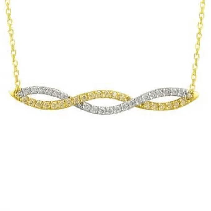 Çapraz Birlemiş Çizgiler Altın Kolye