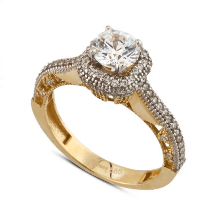 Tektaş Su Yolu 14k  Taşlı Yüzük