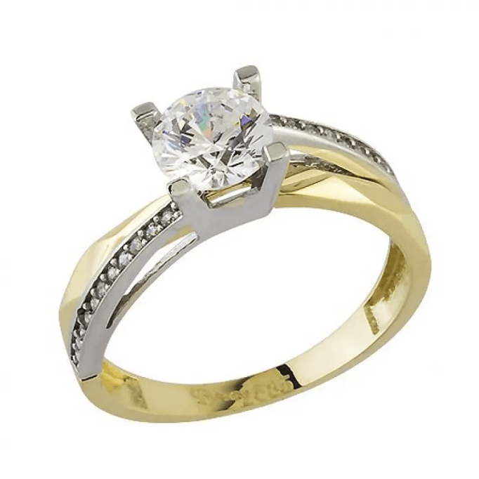 Tektaş Yüzük Piramit Çift Sıra