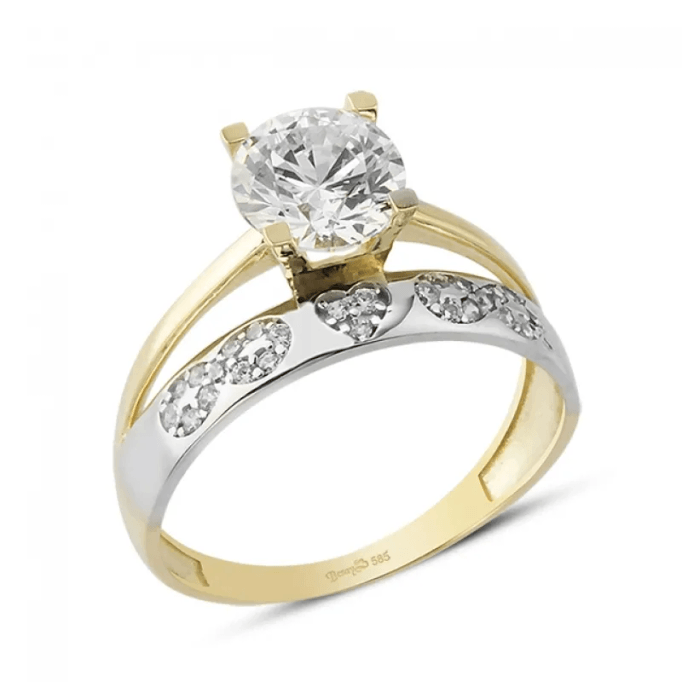 Tektaş Beyaz Altın Alyanslı Yüzük