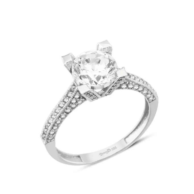 Tektaş Sık Taş İşlemeli Yüzük