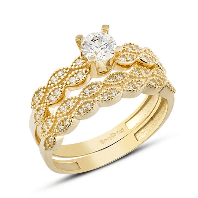 Çiftli Yüzük Hasır Dekor