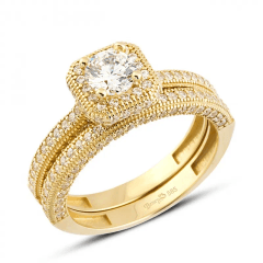 Çiftli Yüzük Baget Taş İşlemeli