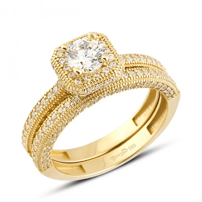 Çiftli Yüzük Baget Taş İşlemeli