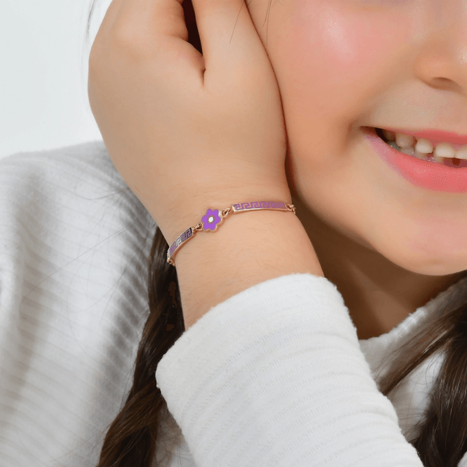 Mor Papatya Çocuk Bilezik