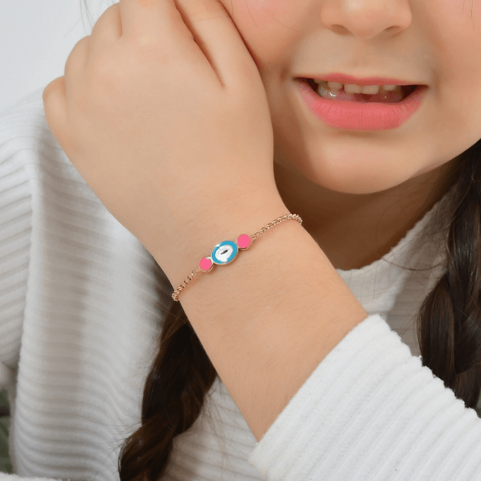 Yuvarlak Mavi Pembe Çocuk Künye