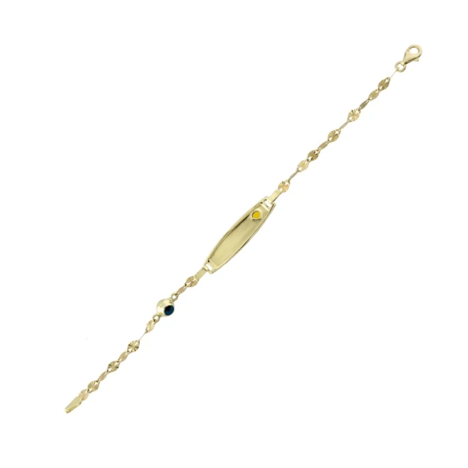 Göz Boncuklu İsim Yazılabilen Sarı Kalpli