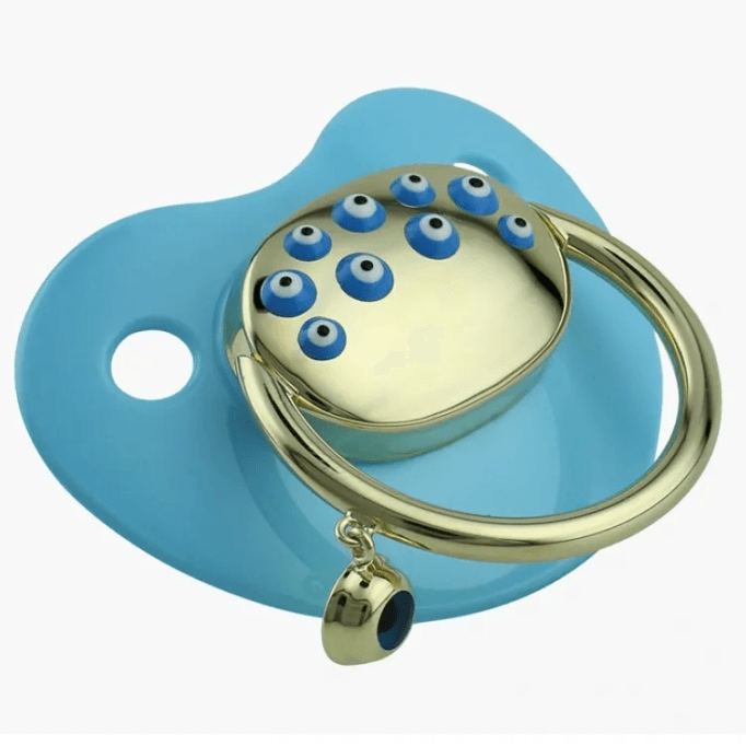 Mavi Nazar Boncuklu Altın Emzik