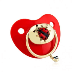 Kırmızı Uğur Böcekli Altın Emzik