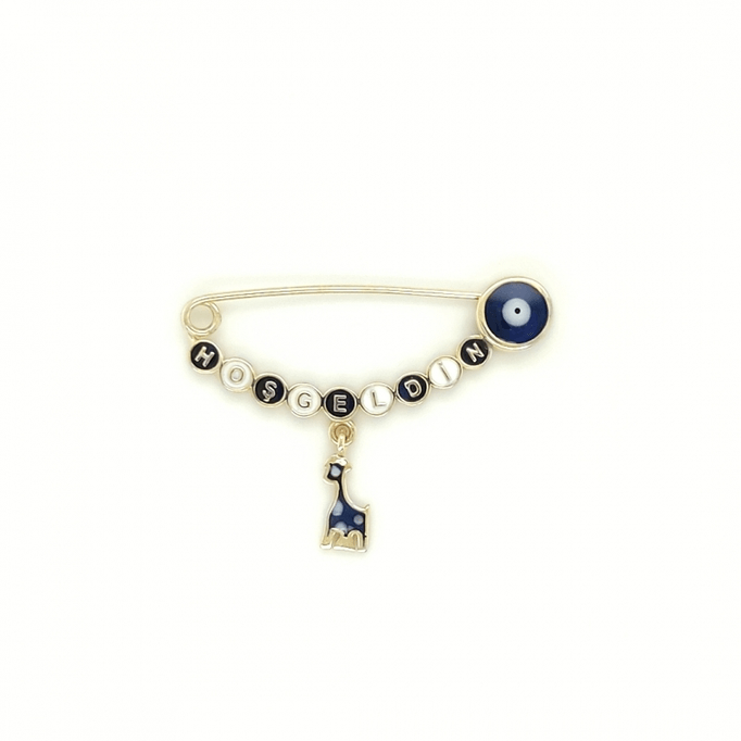 Lacivert Hoşgeldin Altın İğne