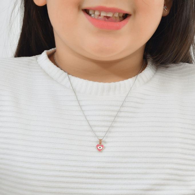 Pembe Kalp Çocuk Kolyesi