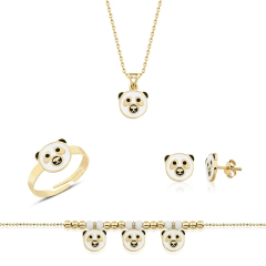 Altın Mineli Çocuk Takımı Panda Beyaz