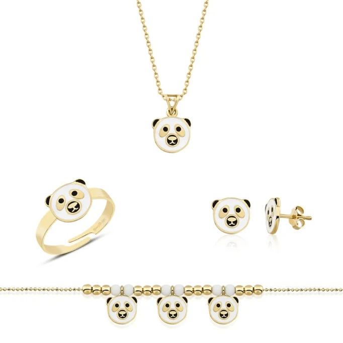 Altın Mineli Çocuk Takımı Panda Beyaz