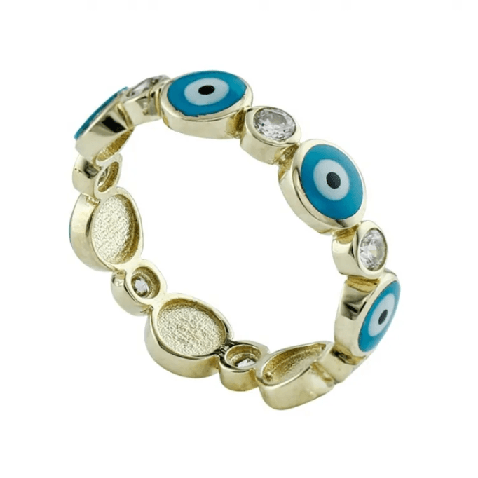 Turkuaz Boncuklu Tamtur Yüzük