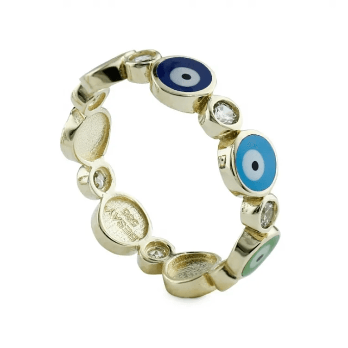 Renkli Taşlı Altın Tamtur Yüzük