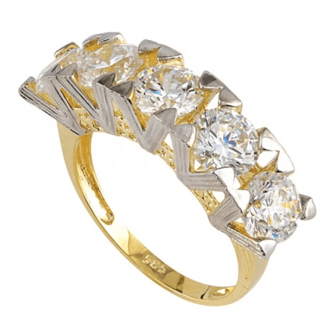 V Tırnaklı Beştaş Yüzük