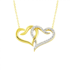 Taşlı ve Taşsız Kalpler Kolye