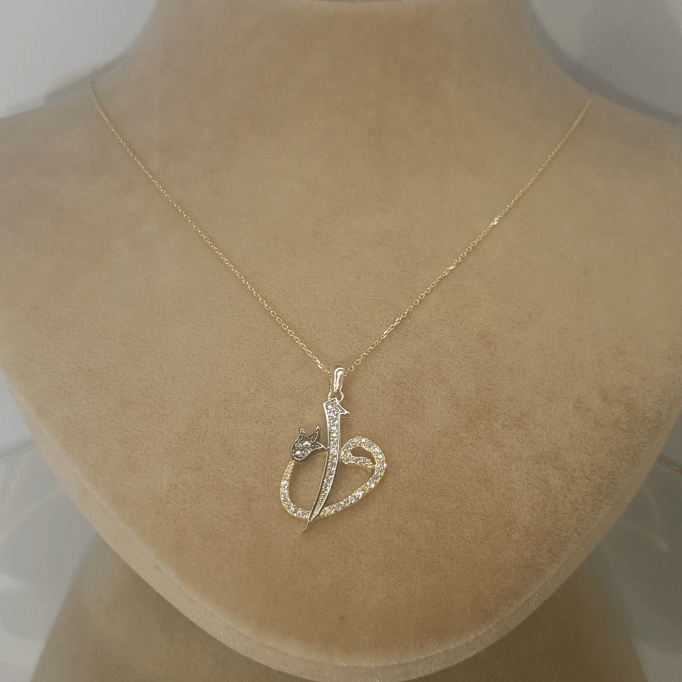 Laleli Vav Elif Kolye