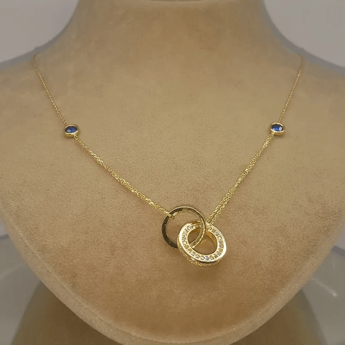 Birleşik Yüzükler Altın Kolye