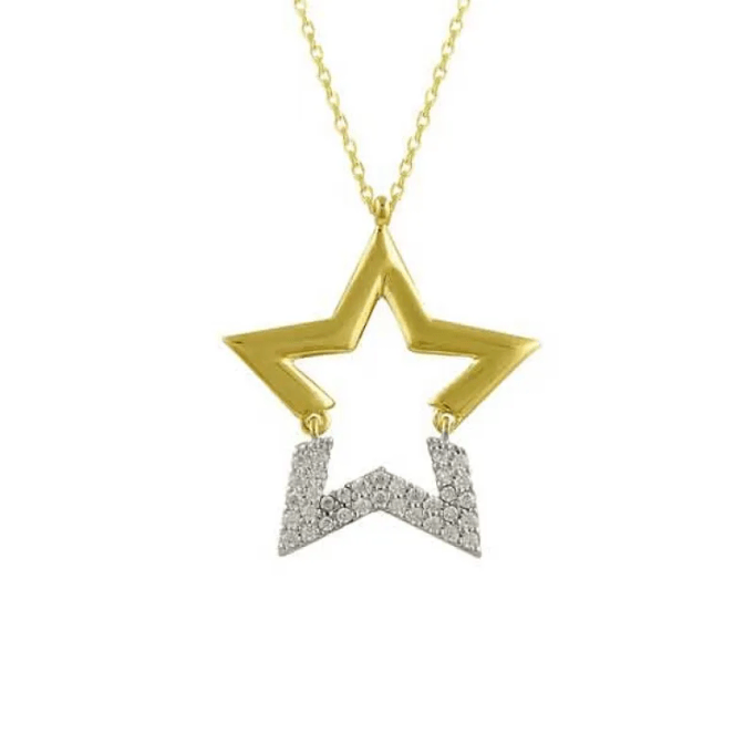 Yarım Yıldız Altın Kolye