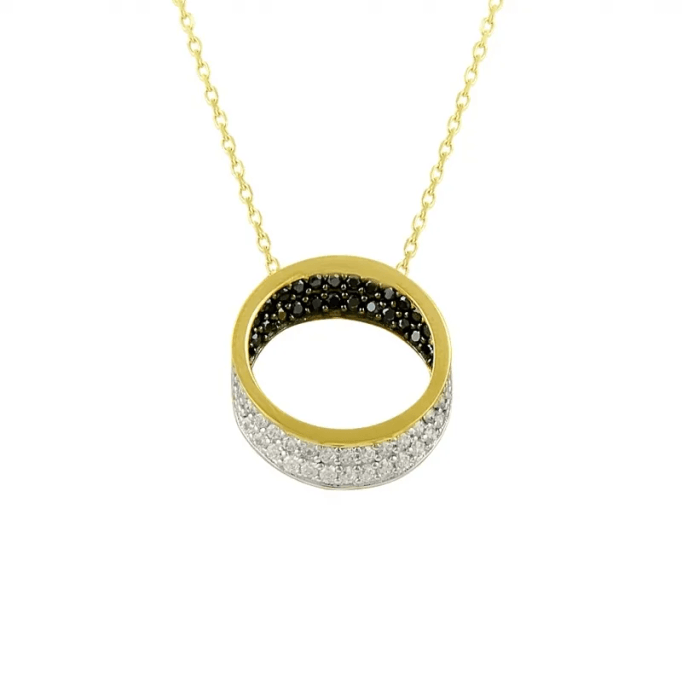İçi Siyah Alyans Altın Kolye