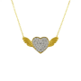 Küçük Kanatlı Kalp Altın Kolye