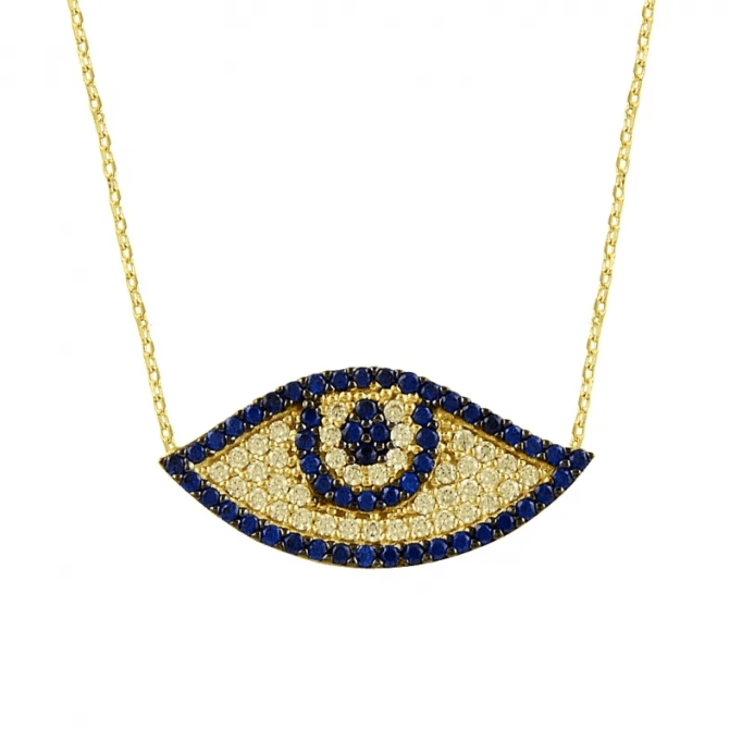 Göz Dekor Altın Kolye KLF866