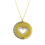 Daire İçinde Kalp Altın Kolye KLF1002
