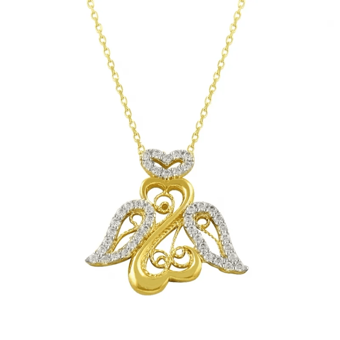 Kanatlı Kalp Altın Kolye KLF1011