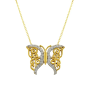 Desenli Kelebek Altın Kolye KLF1131