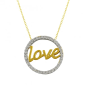 Love Yazılı Altın Kolye KLF1135