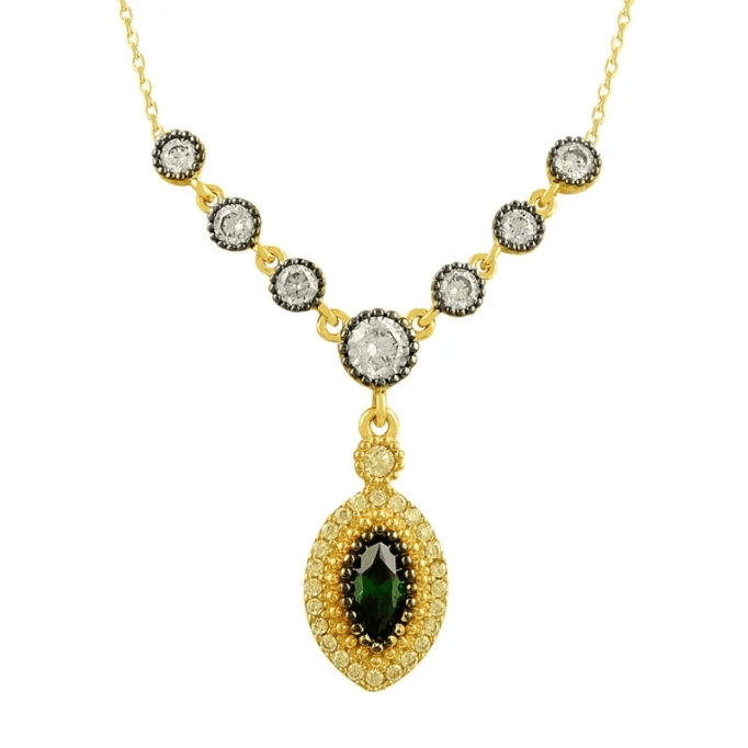 Damla Taşlı Altın Kolye KLF1244