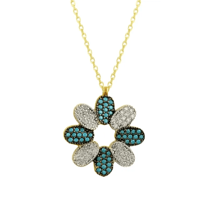 Renkli Nazar Altın Kolye KLF1273