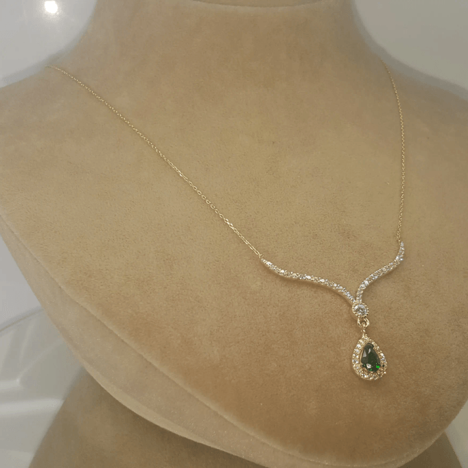 Damla Taşlı Altın Kolye KLF1283