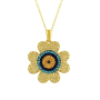 Nazar Boncuklu Çiçek Altın Kolye KLF1285