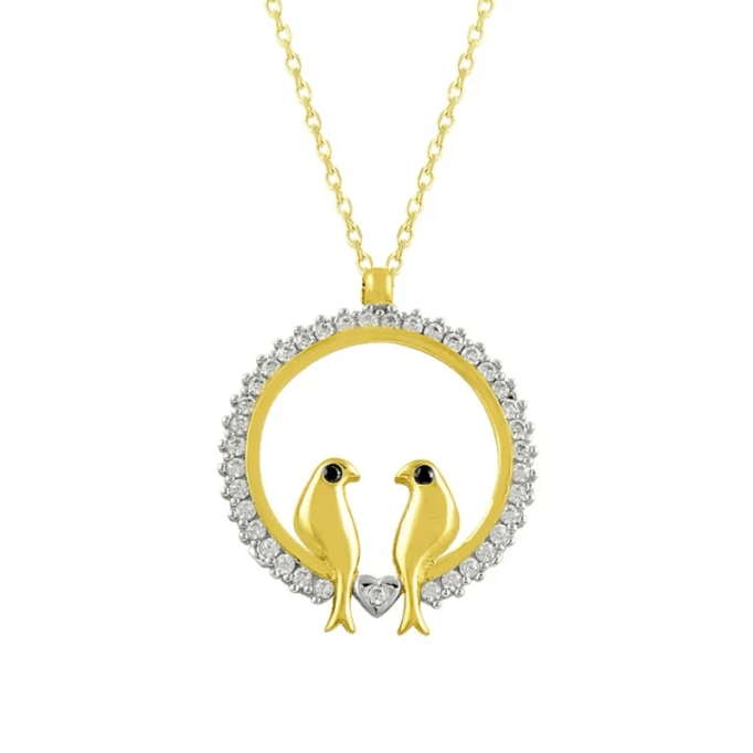 İki Kuş Altın Kolye KLF1330