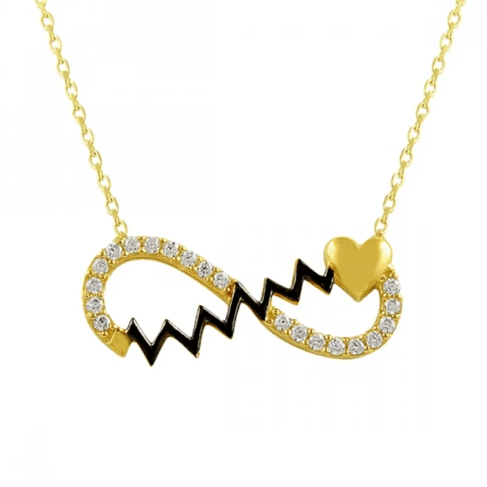 Sonsuzluk Kalp Atışı Altın Kolye KLF1365