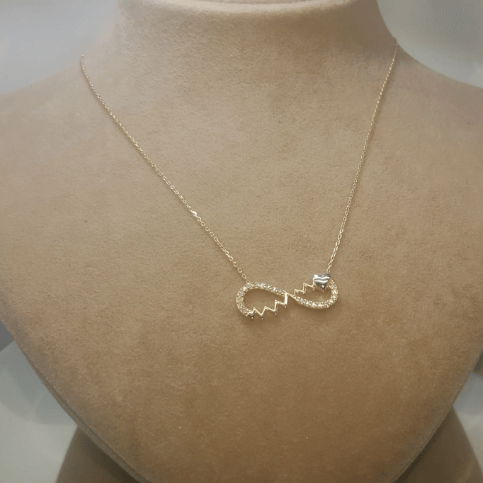 Sonsuzluk Kalp Atışı Altın Kolye KLF1365