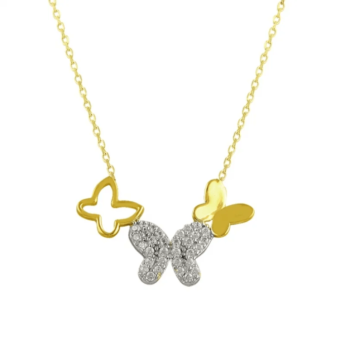 Üç Kelebek Altın Kolye KLF1435