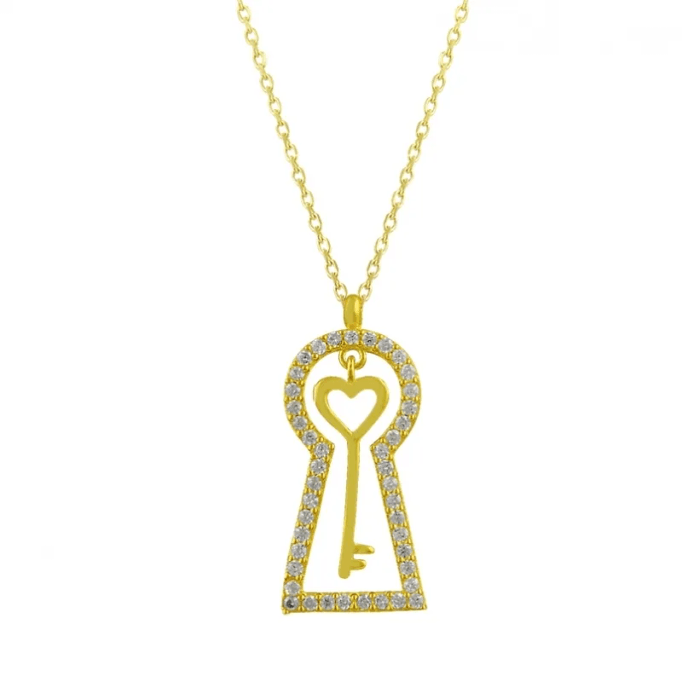 Anahtar Deliği Altın Kolye