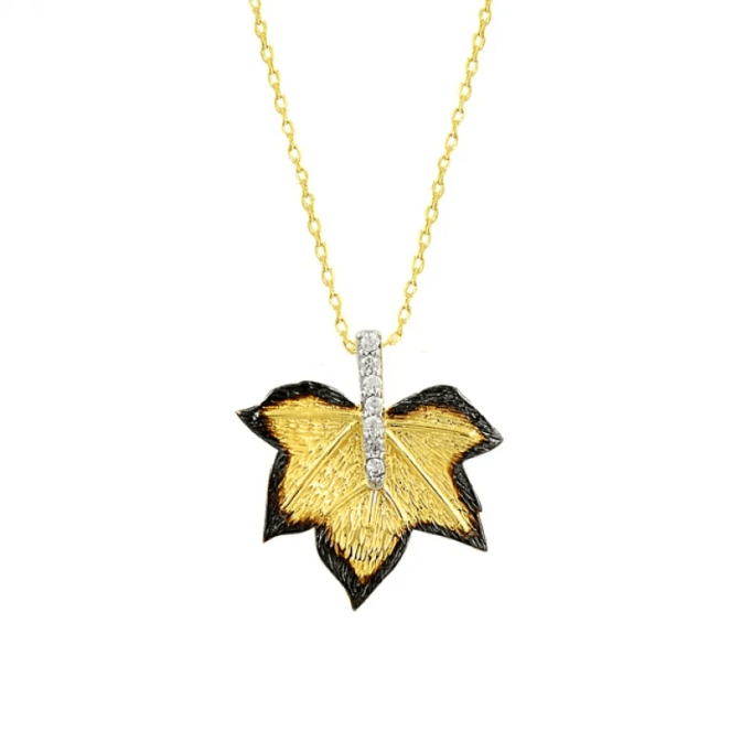 Altın Yaprak Kolye