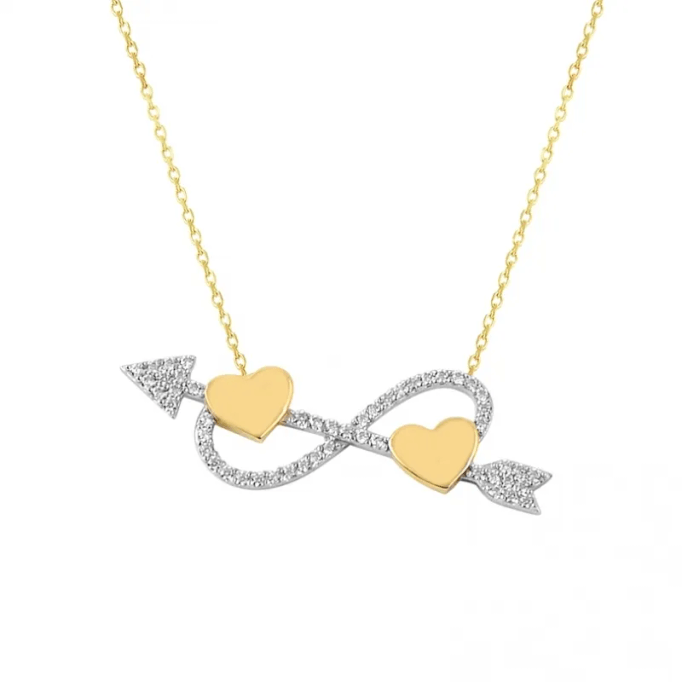 Altın Kolye Sonsuzluk Kalp