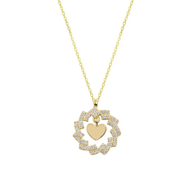 Kalpli Taş Altın Kolye