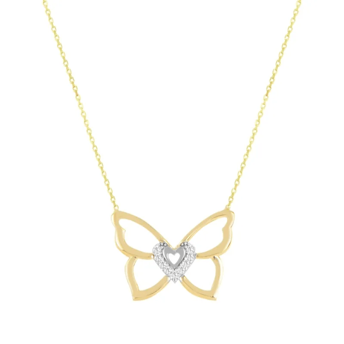 İçinde Kalp Taşıyan  KelebekAltın  Kolye