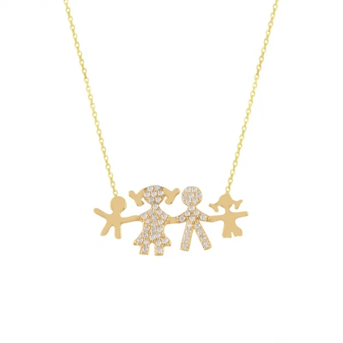 Elele 2 Çocuklu Aile Kolyesi