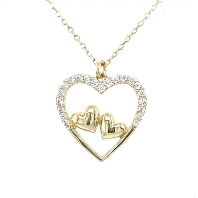 Kalpli Taşlı Altın Kolye