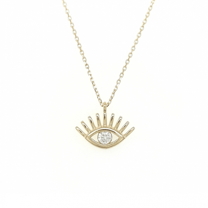 Göz Motifi Küçük Altın Kolye