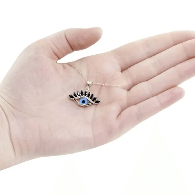 Kaşlı Klasik Göz Altın Kolye