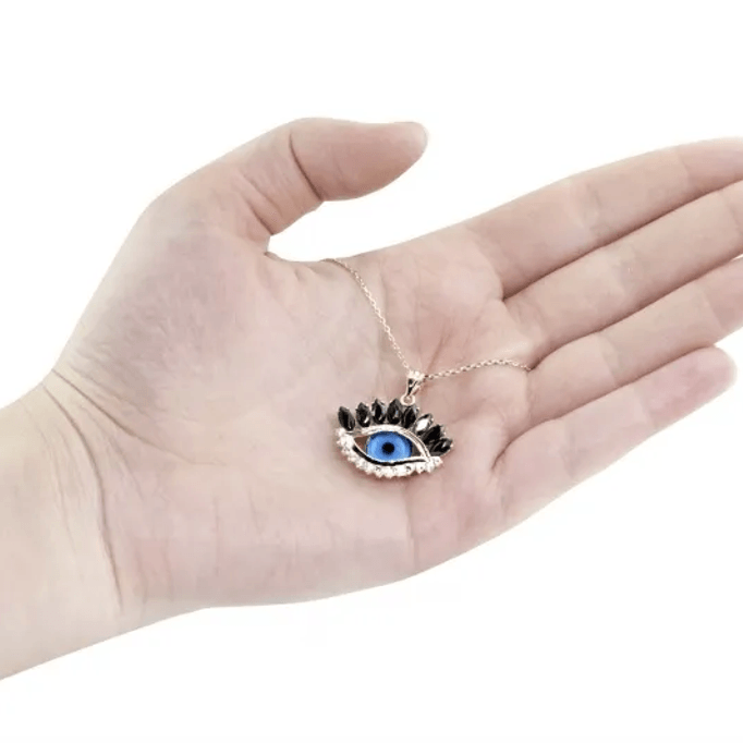 Göz Motifli Fantazi Altın Kolye